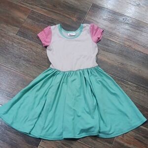 Dot Dot Smile Cap Dress Pink and Green 5/6